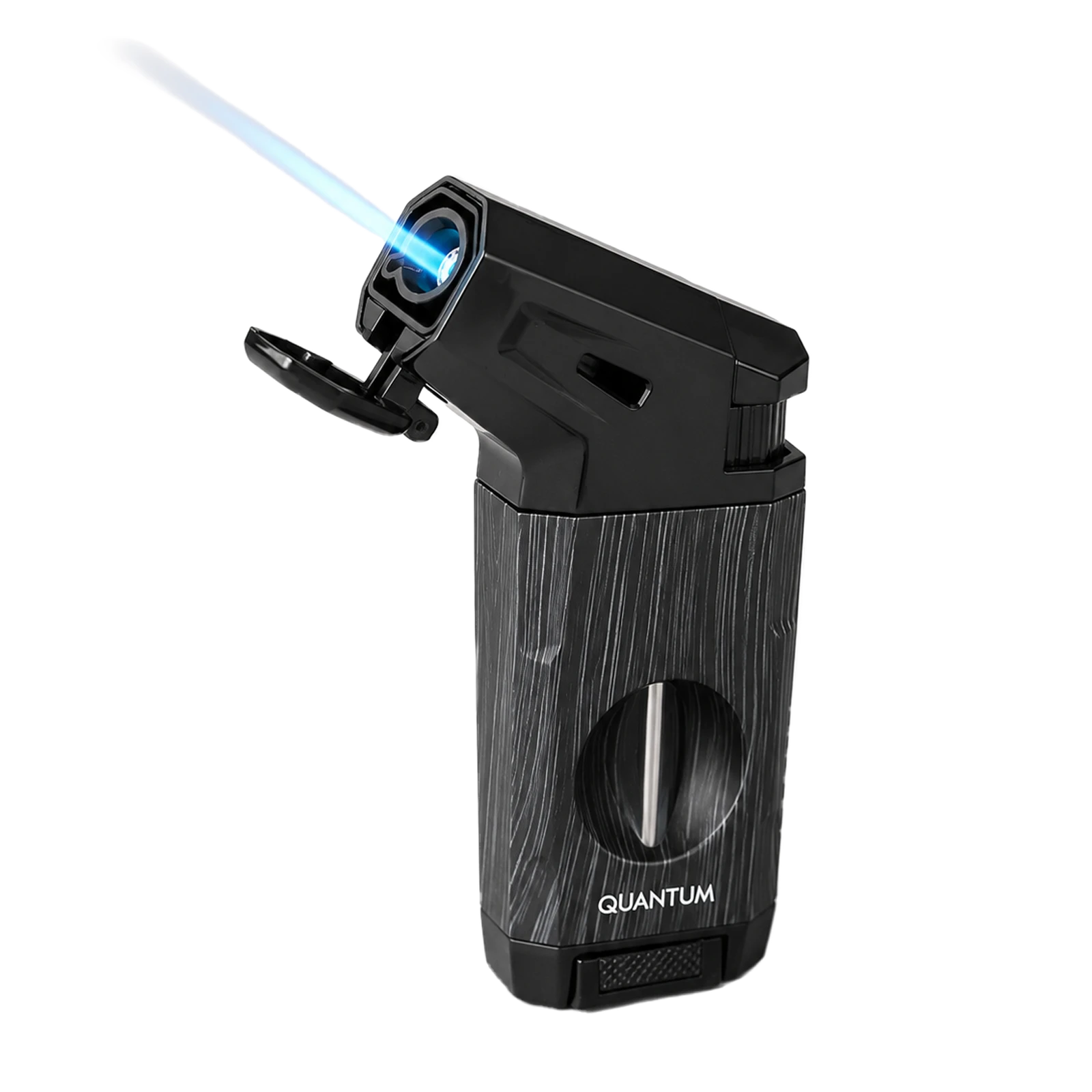 Quantum Old Wood Tek Torch Jet Alev V-Cut Puro Çakmağı: Klasik Ahşap Görünüm, Modern Torch Gücü