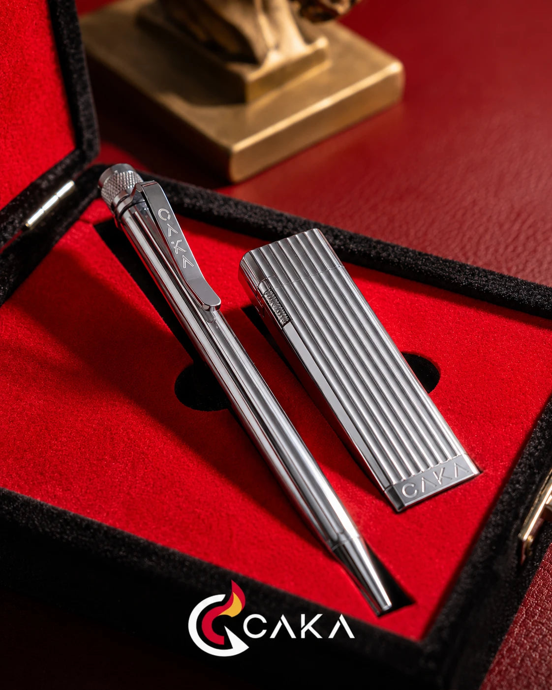 CAKA Zen Silver Çizgi Kalem & Çakmak Seti: Zamansız Çizgiler, Premium İşçilik