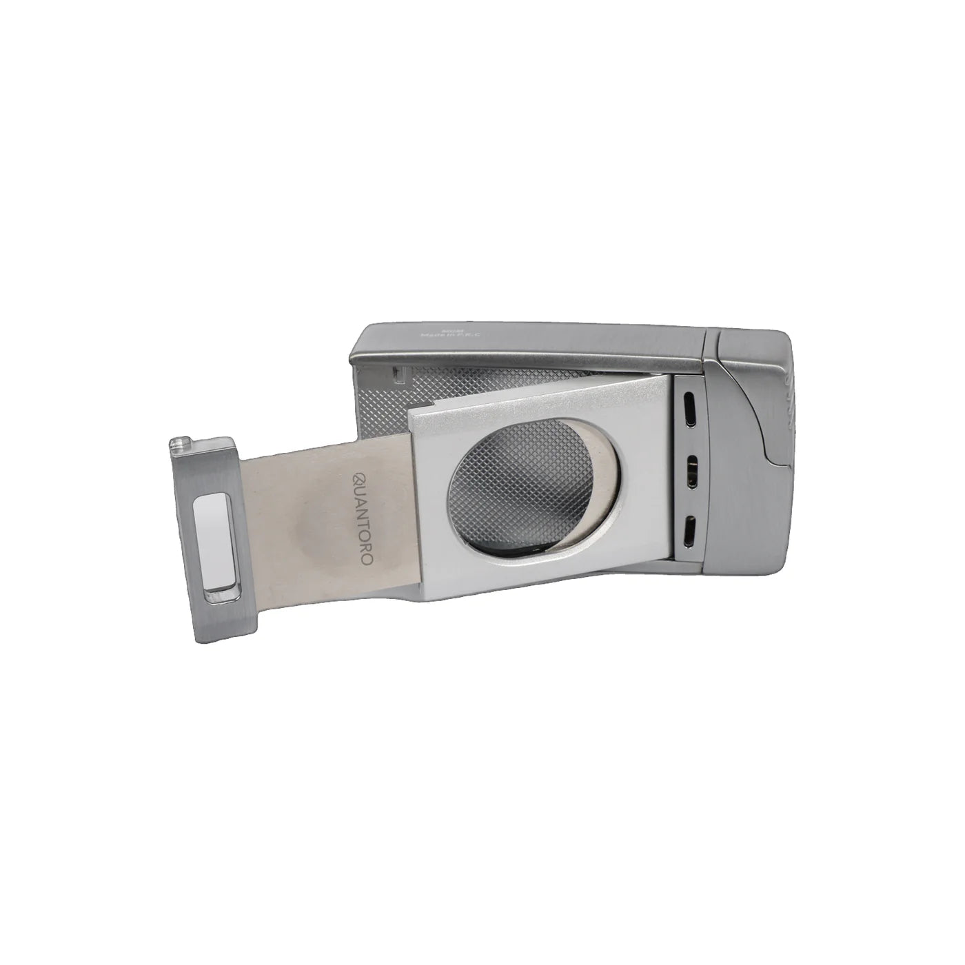 Puro Çakmağı Silver Çift Torch Jet Alev V-Cut Puro Kesicili