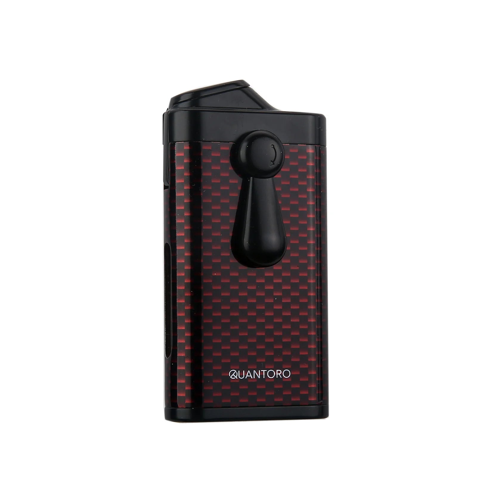 Quantoro Delicili Çift Jet Alev Red Carbon Puro Çakmağı: Sportif Tasarım, Güçlü Torch Performansı
