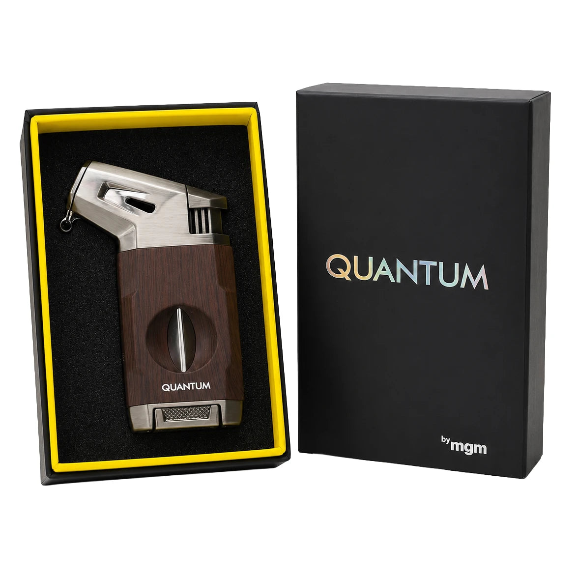 Quantum Old Wood Tek Torch Jet Alev V-Cut Puro Çakmağı: Klasik Ahşap Görünüm, Modern Torch Gücü