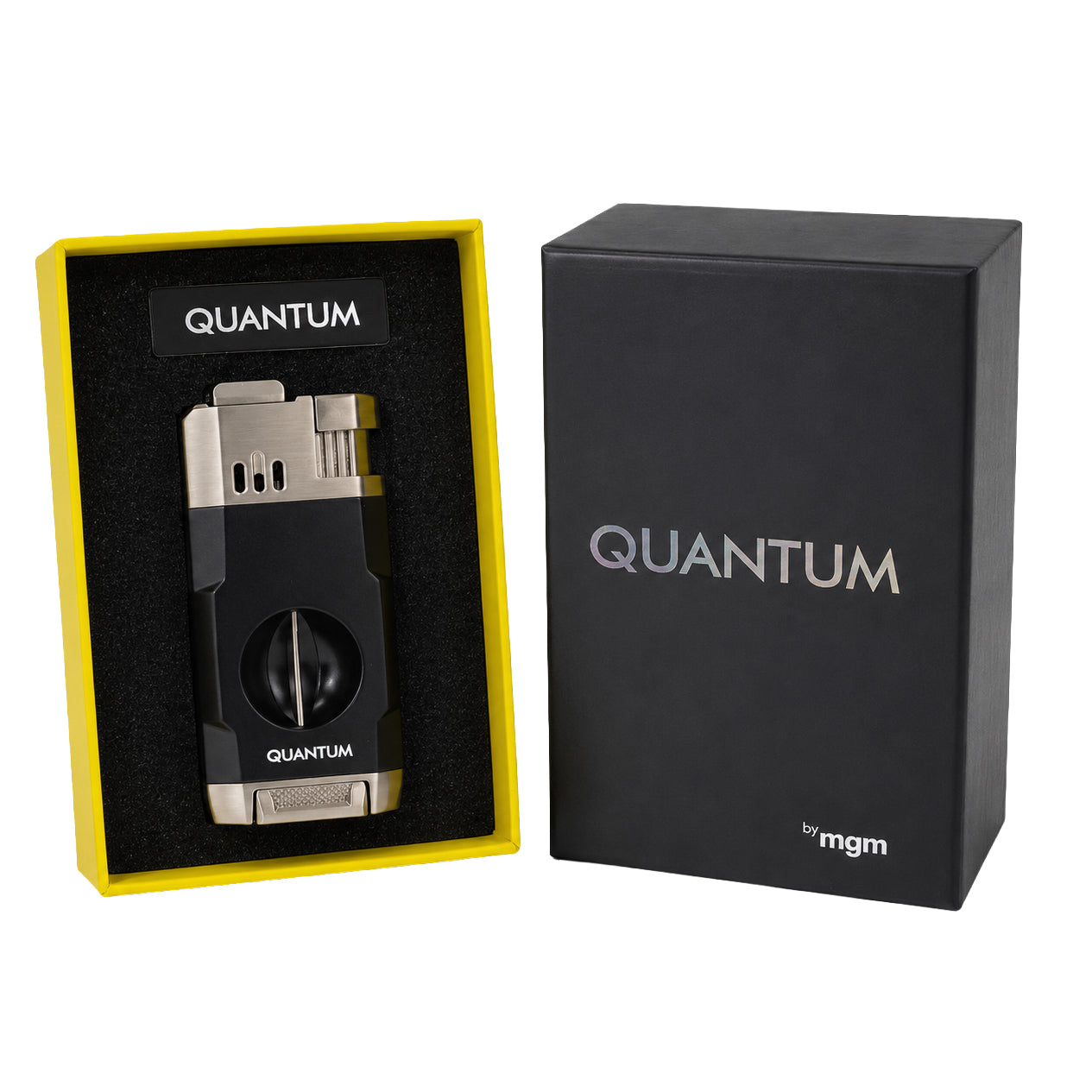 Quantum Black Çift Torch Jet Alev V-Cut Puro Çakmağı: Güçlü Alev, Kusursuz Kesim