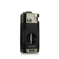 Puro Çakmağı Black Çift Torch Jet Alev V-Cut Puro Kesicili