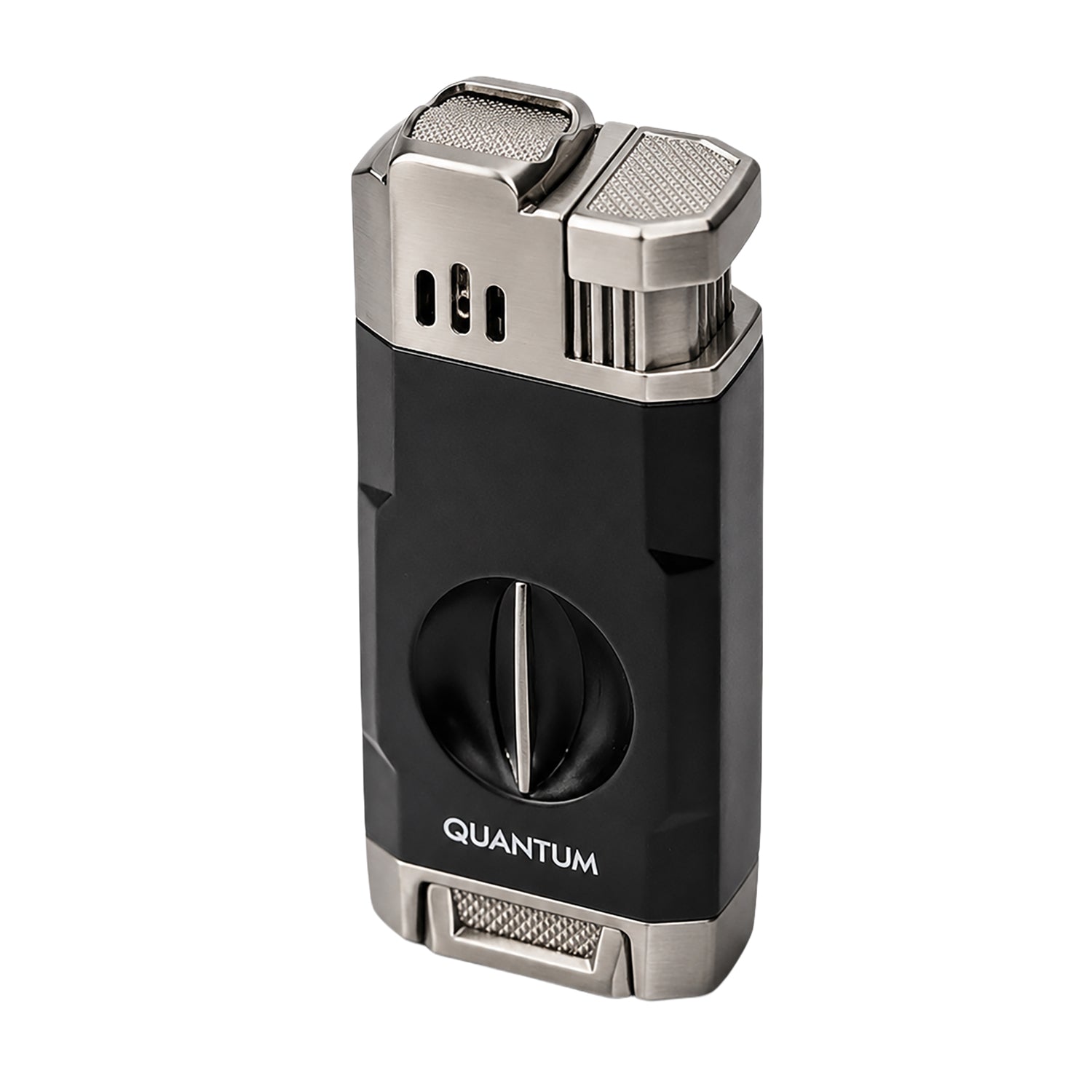 Quantum Black Çift Torch Jet Alev V-Cut Puro Çakmağı: Güçlü Alev, Kusursuz Kesim