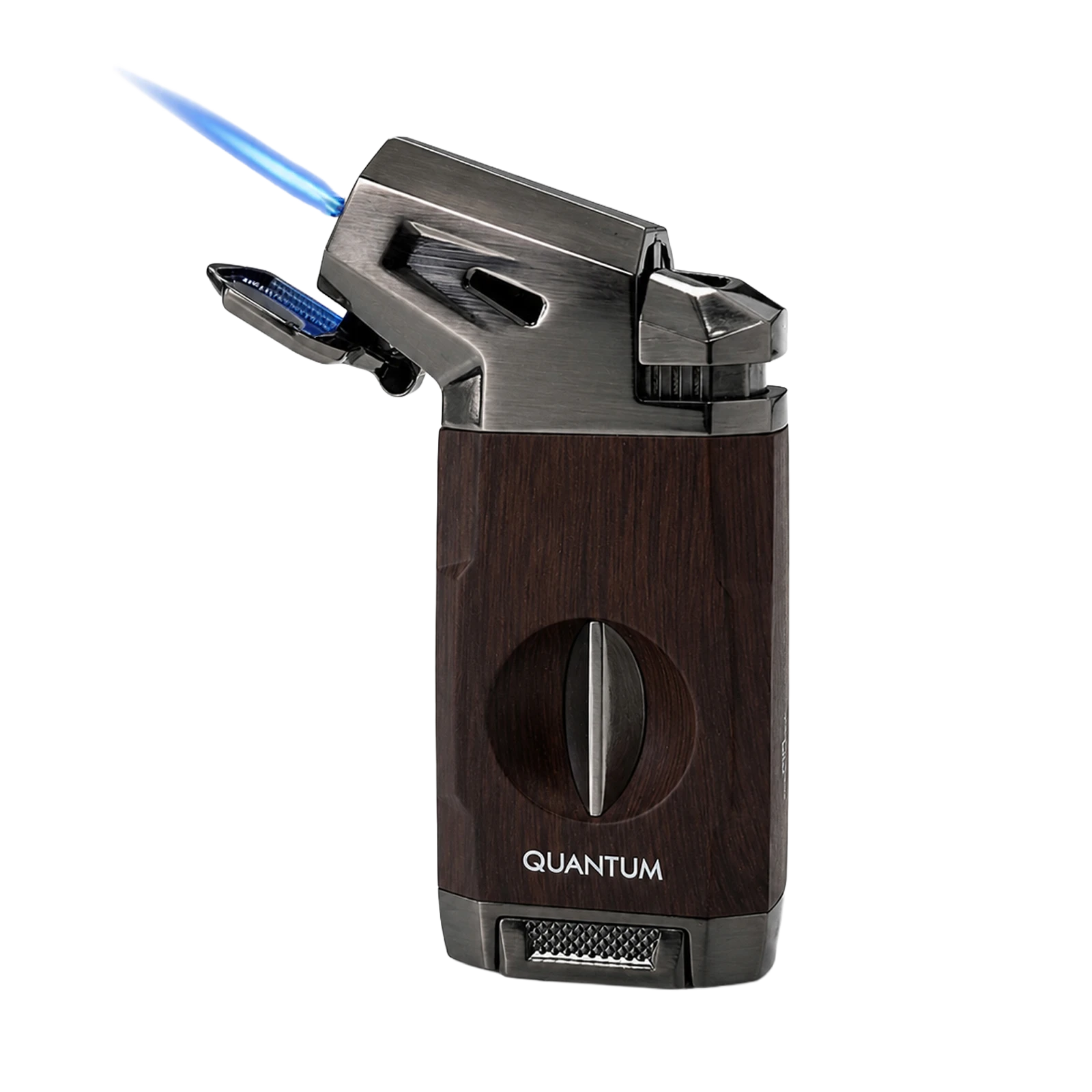 Quantum Old Wood Tek Torch Jet Alev V-Cut Puro Çakmağı: Klasik Ahşap Görünüm, Modern Torch Gücü
