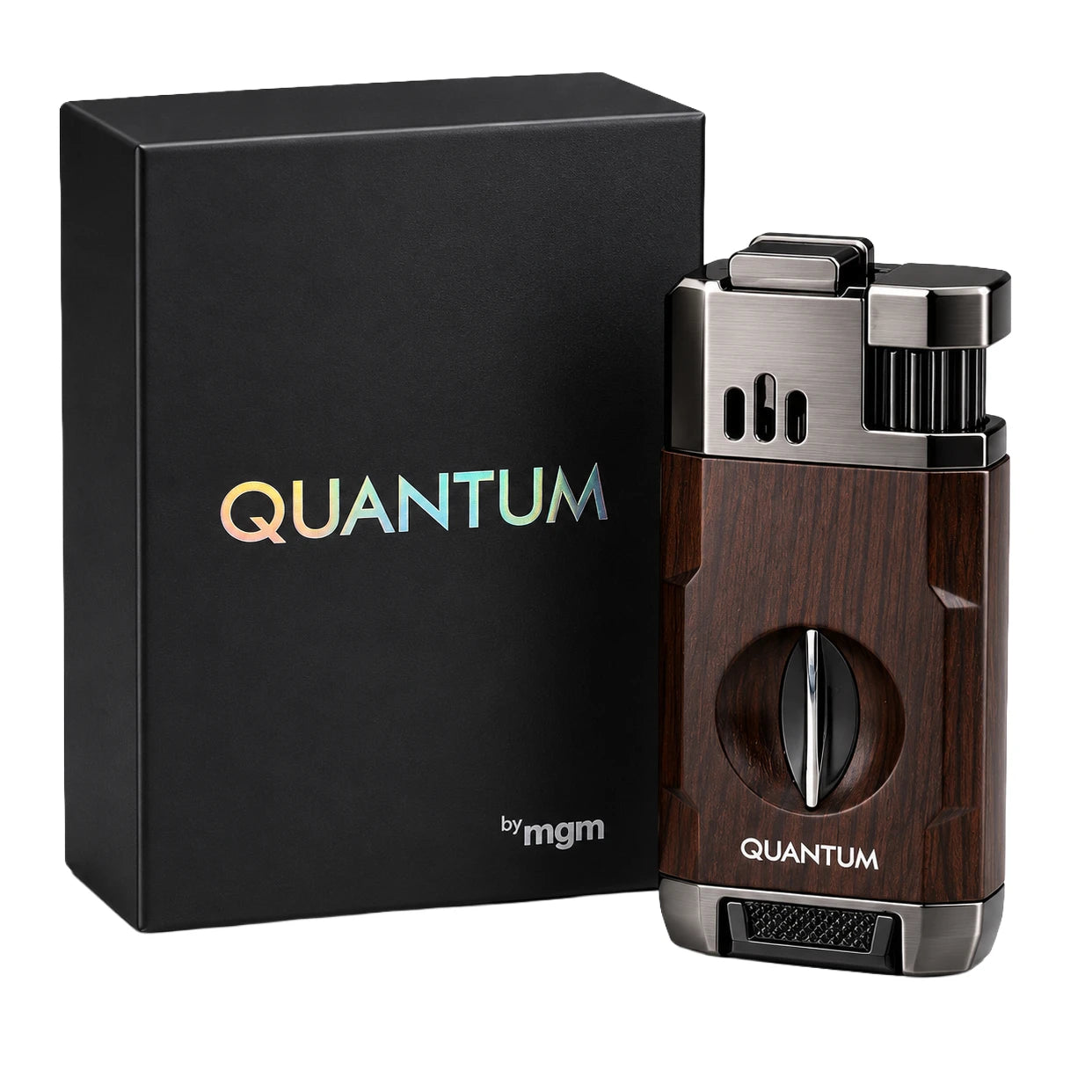 Quantum Black Çift Torch Jet Alev V-Cut Puro Çakmağı: Güçlü Alev, Kusursuz Kesim